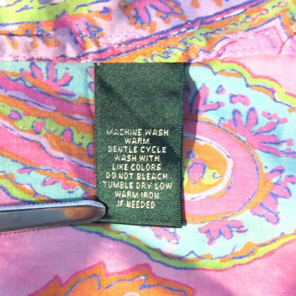 Lauren Ralph Lauren Pink Paisley Button-Down Shirt – Size 1X - Picture 7 of 7